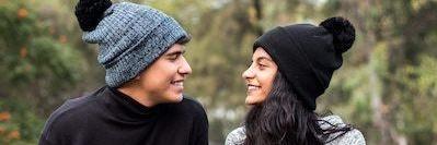 man smiling at woman