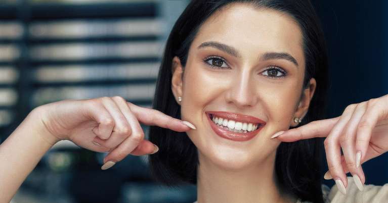woman smiling
