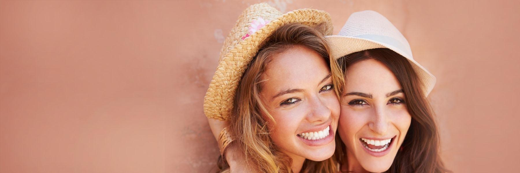 a couple smiling